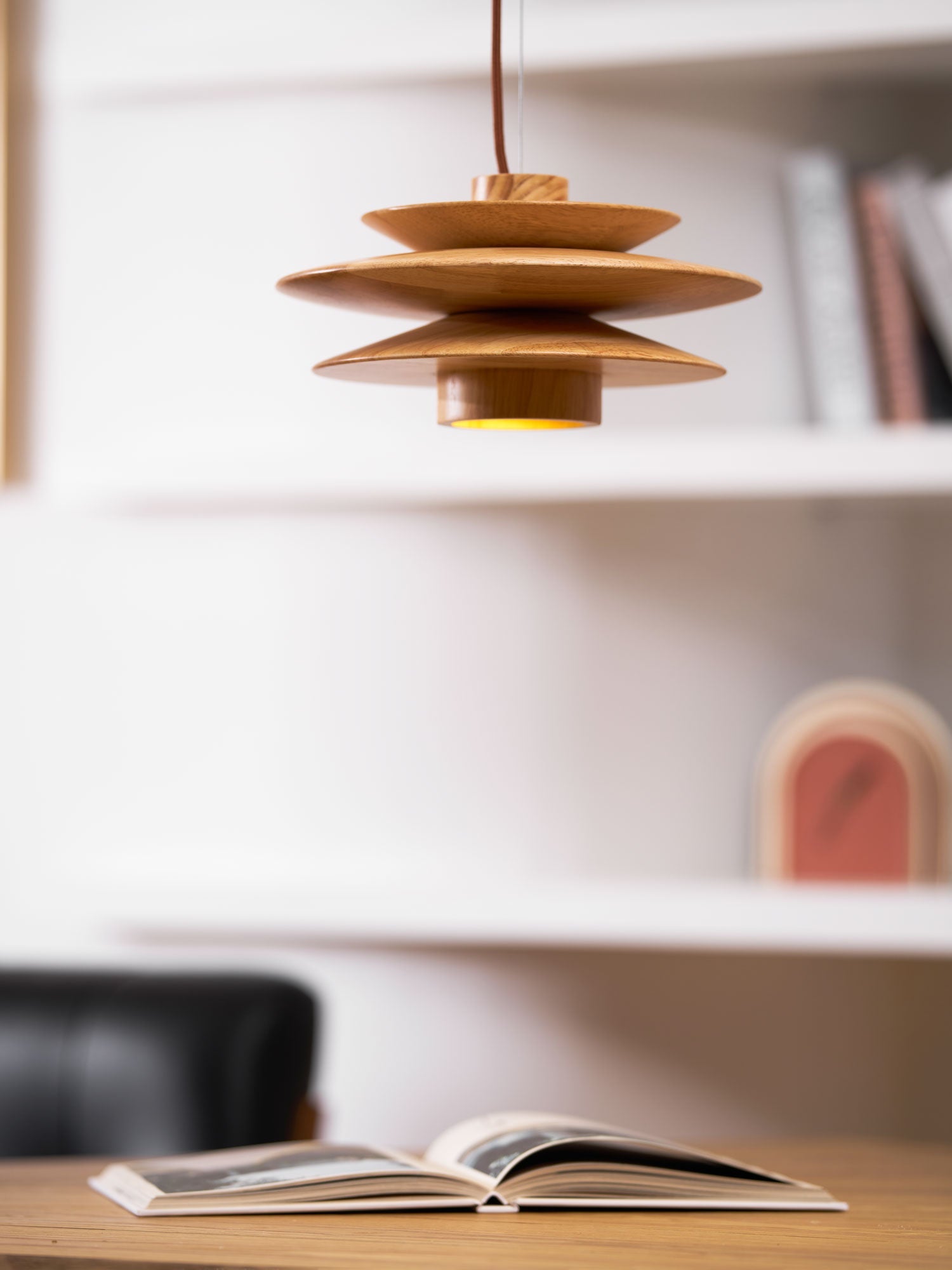 Marshire Wooden Disc Pendant Light