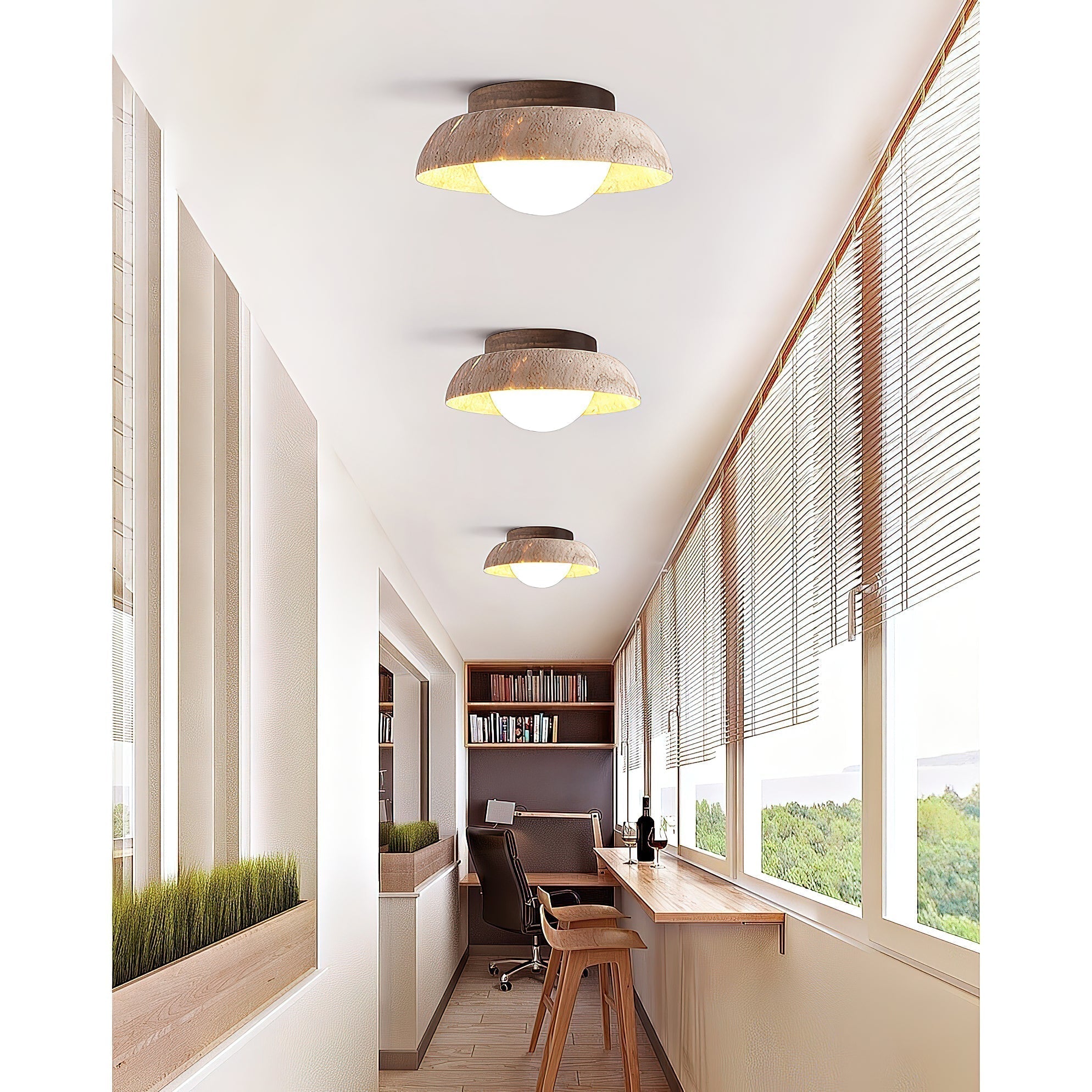 Cuvela Travertine Ceiling Lamp