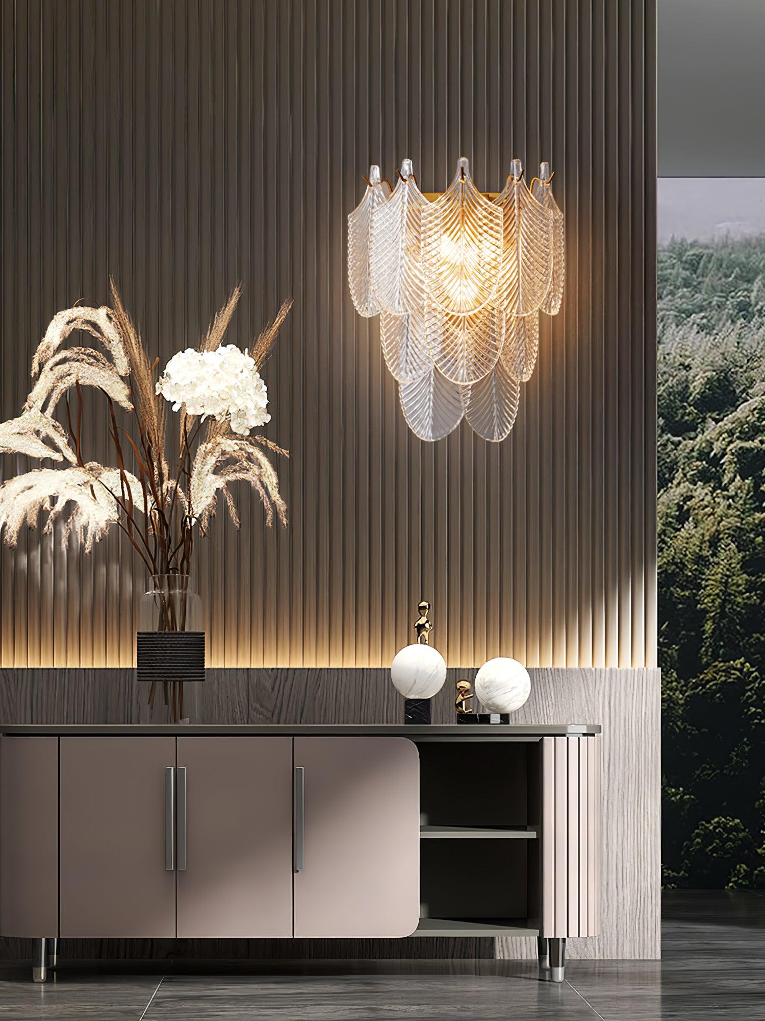 Celoaine Wall Sconce Brass Murano Glass