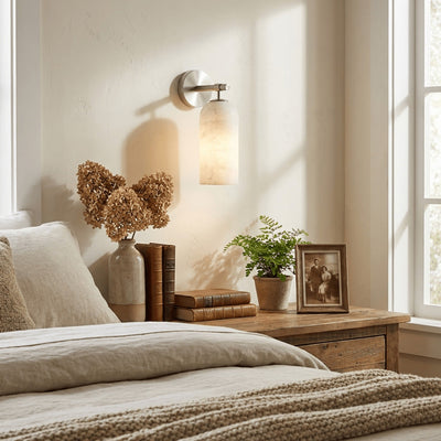 Beaustead Pillar Alabaster Indoor Wall Light