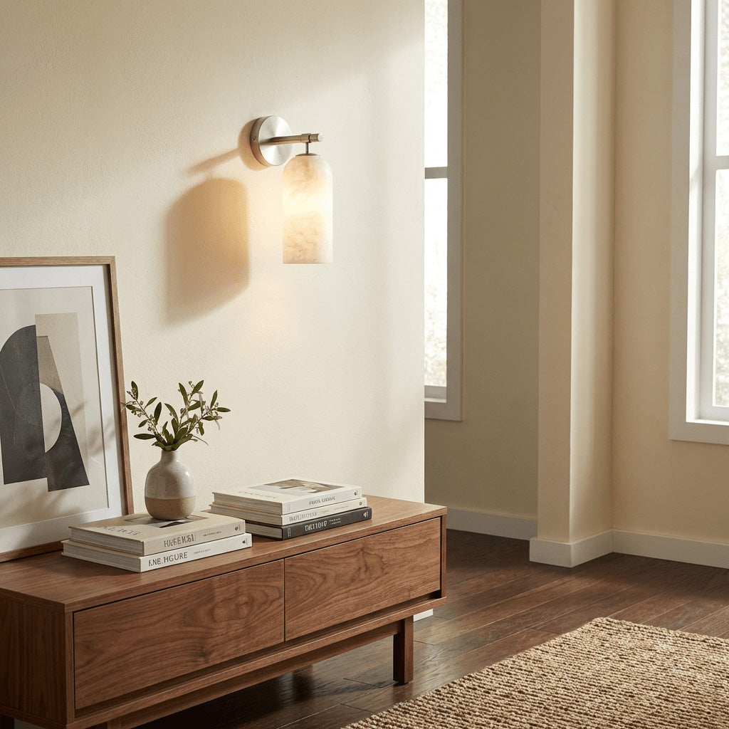 Beaustead Pillar Alabaster Indoor Wall Light