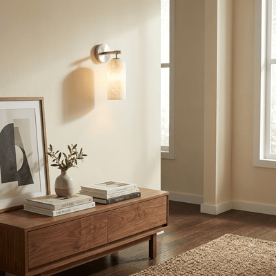 Delaborne Pillar Alabaster Indoor Wall Light