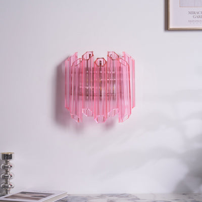 Aurora Wall Lamp Pink Murano Glass Tube