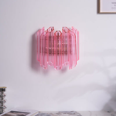 Aurora Wall Lamp Pink Murano Glass Tube