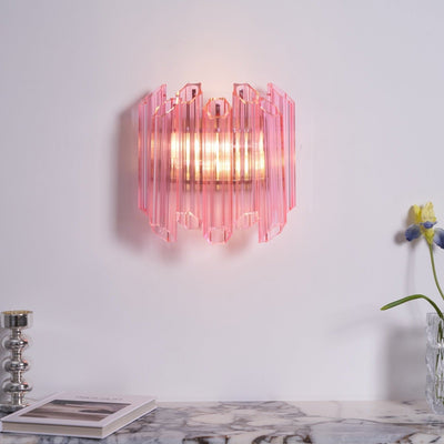 Aurora Wall Lamp Pink Murano Glass Tube