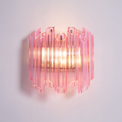 Aurora Wall Lamp Pink Murano Glass Tube