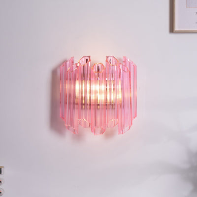 Aurora Wall Lamp Pink Murano Glass Tube