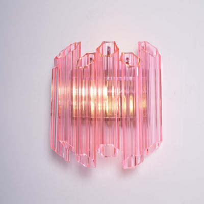 Aurora Wall Lamp Pink Murano Glass Tube