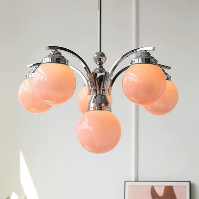 Lioreena Chandelier Pink Glass