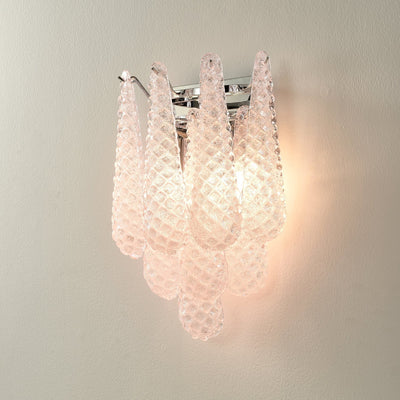 Eirelora Wall Sconce Pink Waffle Glass Modern