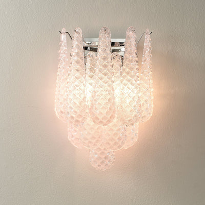 Eirelora Wall Sconce Pink Waffle Glass Modern