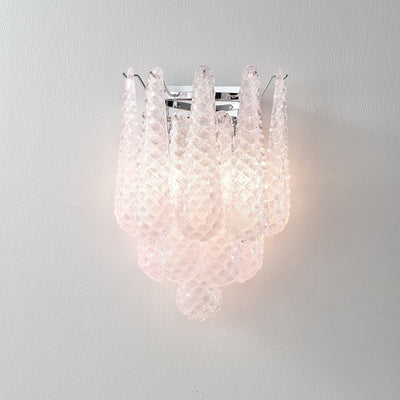 Eirelora Wall Sconce Pink Waffle Glass Modern