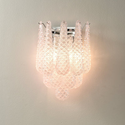 Eirelora Wall Sconce Pink Waffle Glass Modern