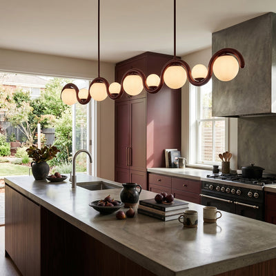 Ashcombe Opal Glass Linear Chandelier