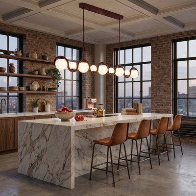 Ashcombe Opal Glass Linear Chandelier