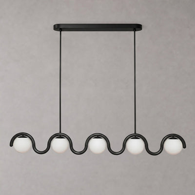 Ashcombe Opal Glass Linear Chandelier