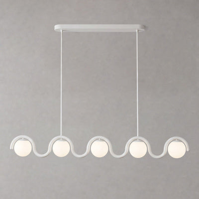 Ashcombe Opal Glass Linear Chandelier