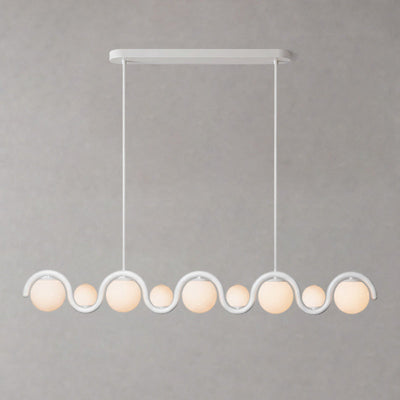 Ashcombe Opal Glass Linear Chandelier