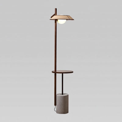Mirz Minimalist Walnut Wood Floor Lamp
