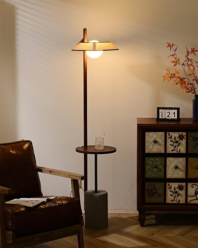 Mirz Minimalist Walnut Wood Floor Lamp