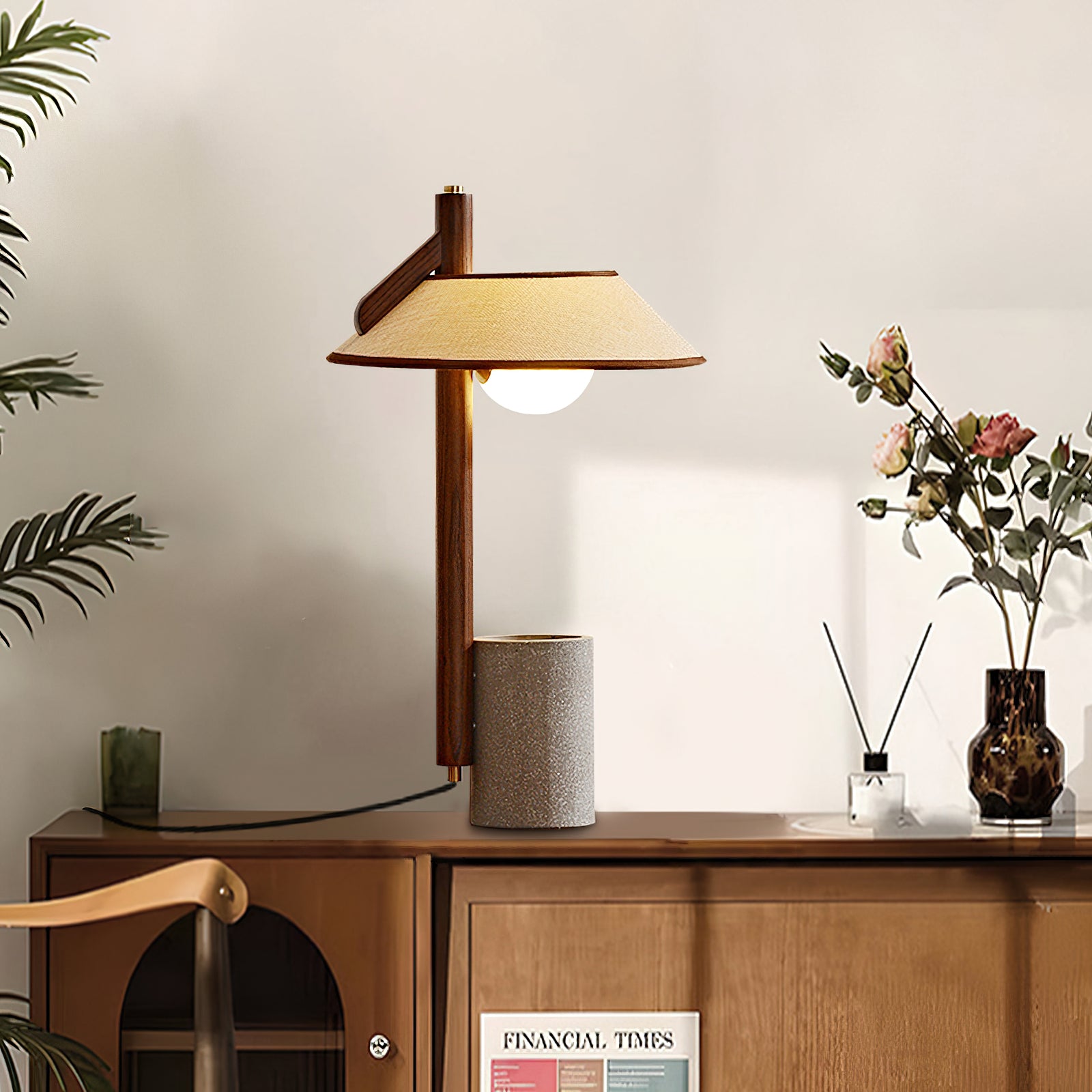 Damon Minimalist Wood Table Lamp