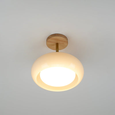 Aldaline Ceiling Lamp Glass and Wood Color Shade