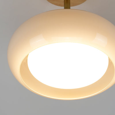 Aldaline Ceiling Lamp Glass and Wood Color Shade