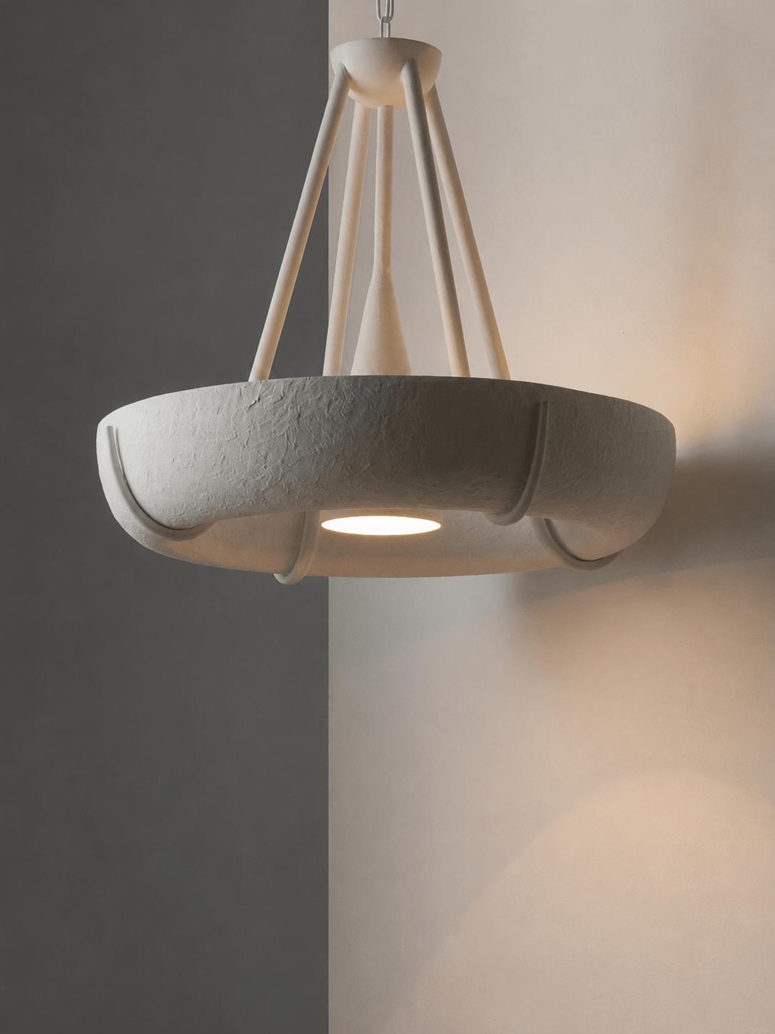 Plaster Drum Chandelier