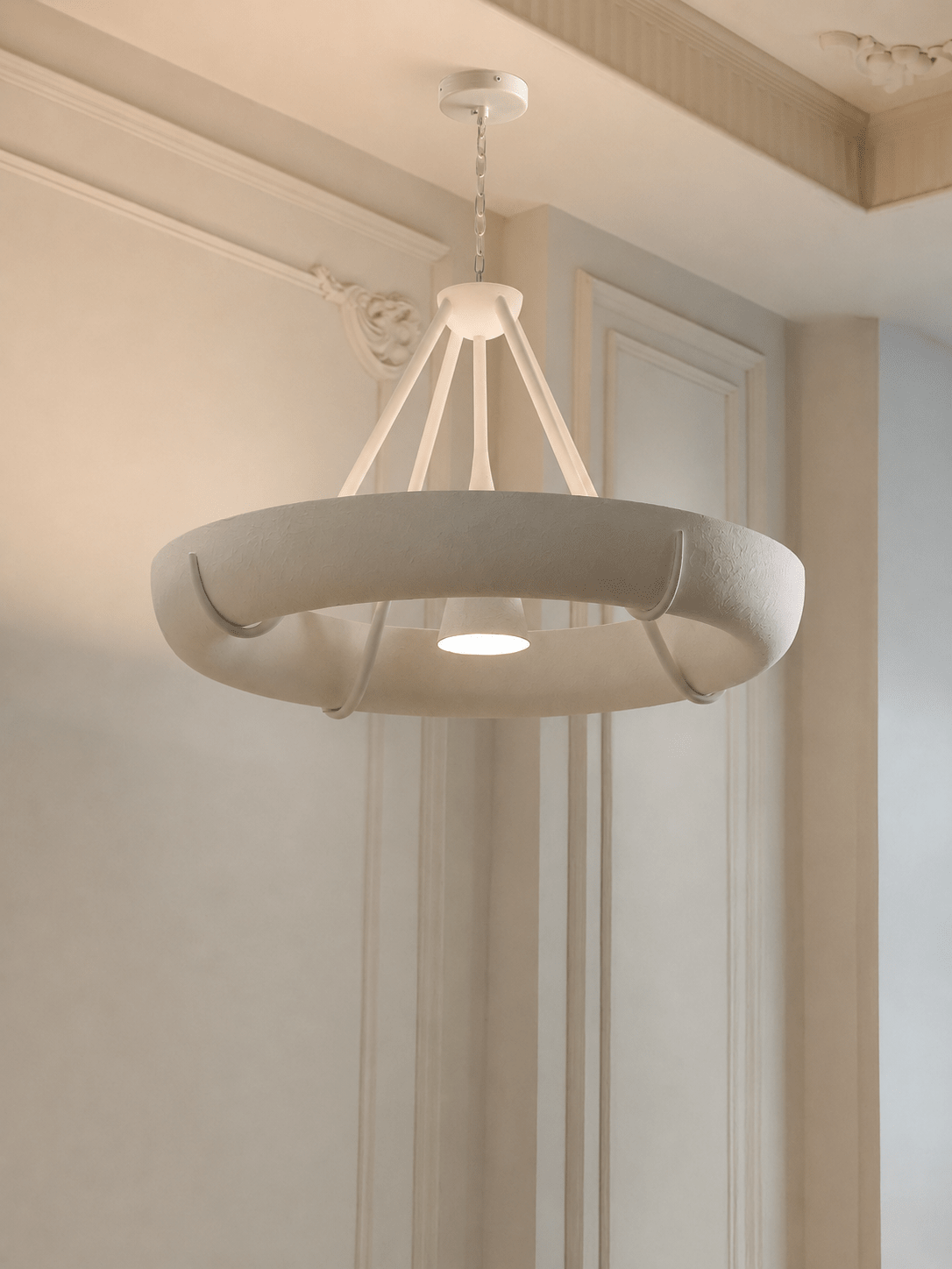 Plaster Drum Chandelier