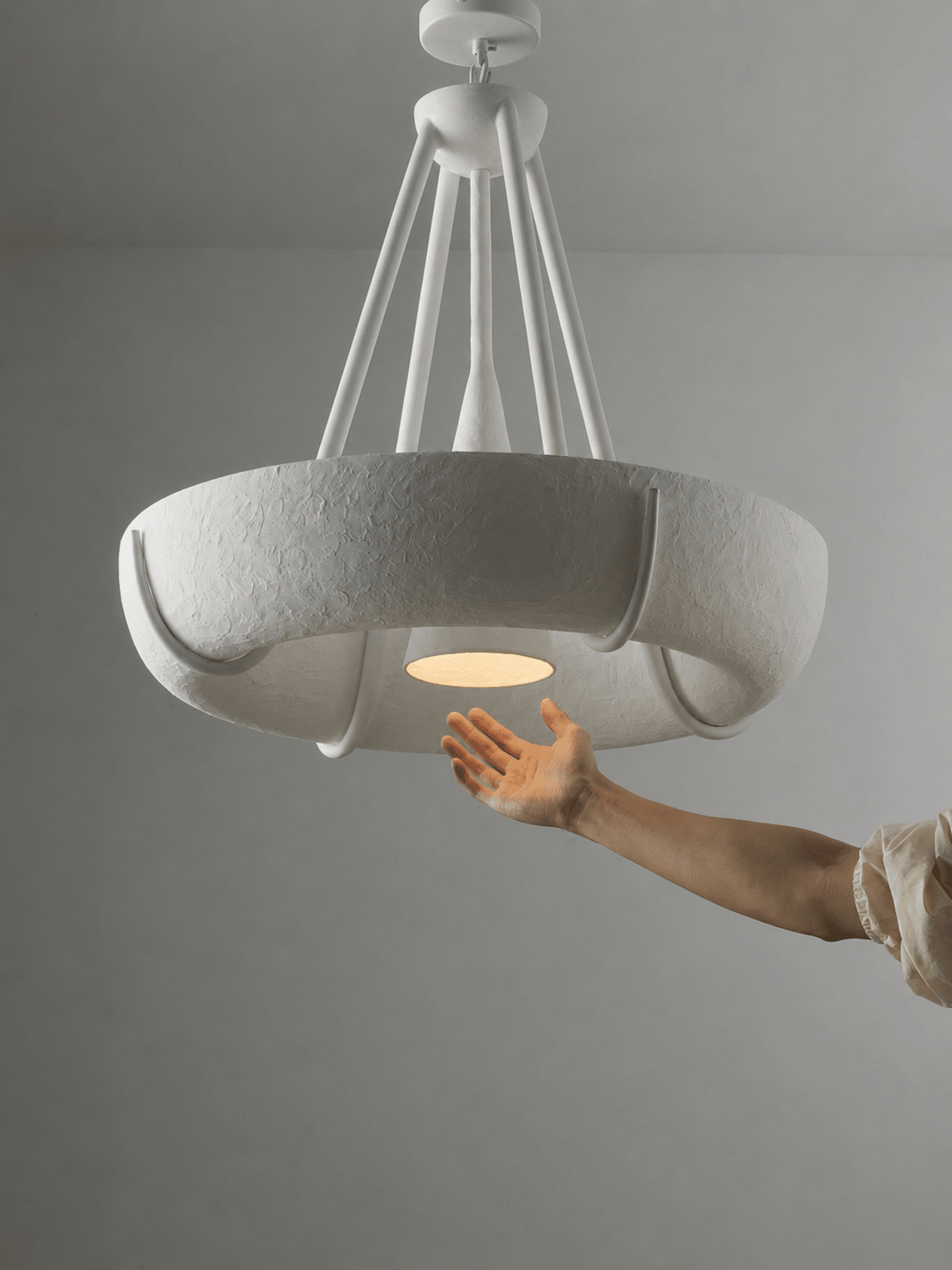 Plaster Drum Chandelier