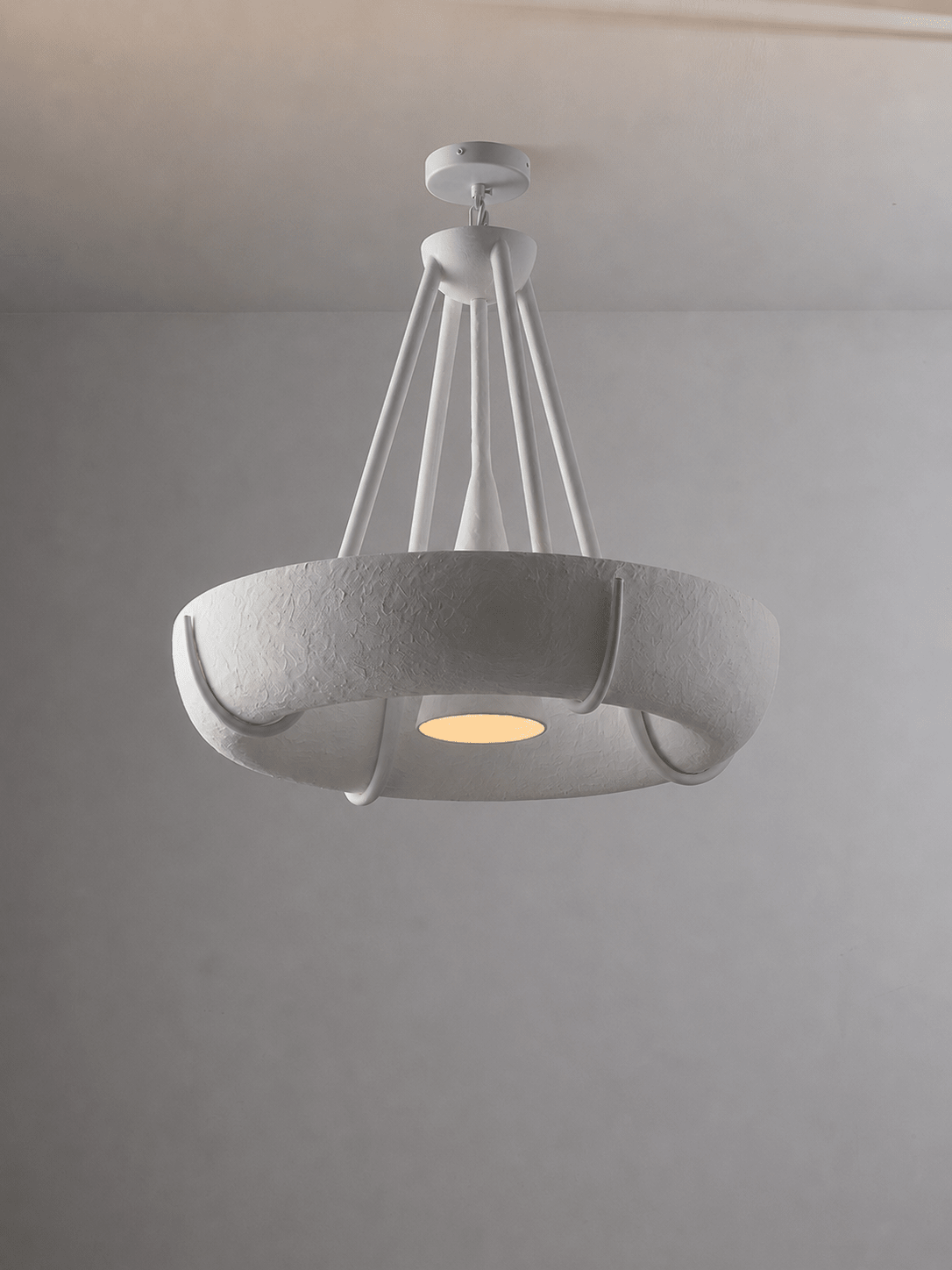 Plaster Drum Chandelier