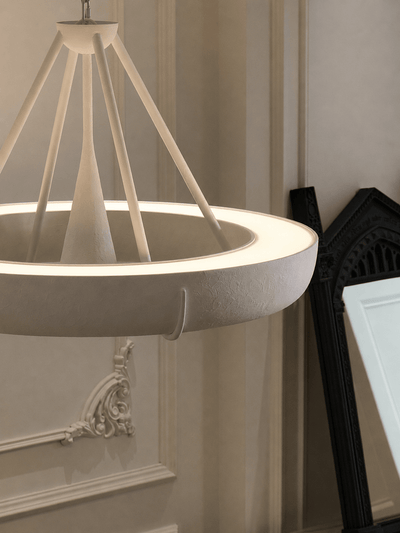 Plaster Drum Chandelier