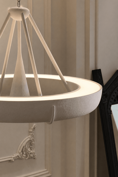 Plaster Drum Chandelier