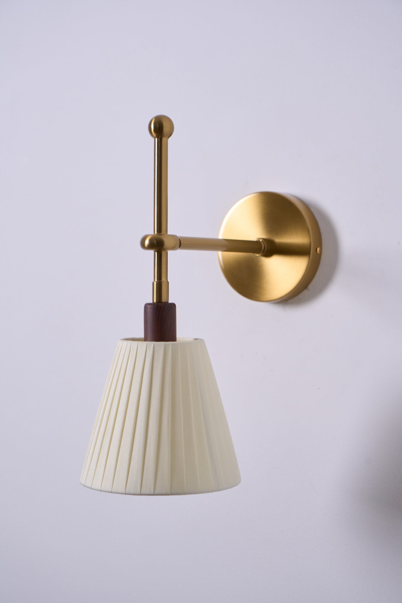 Gairm Wall Lamp Pleated Fabric Brass