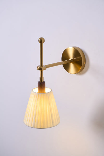 Gairm Wall Lamp Pleated Fabric Brass