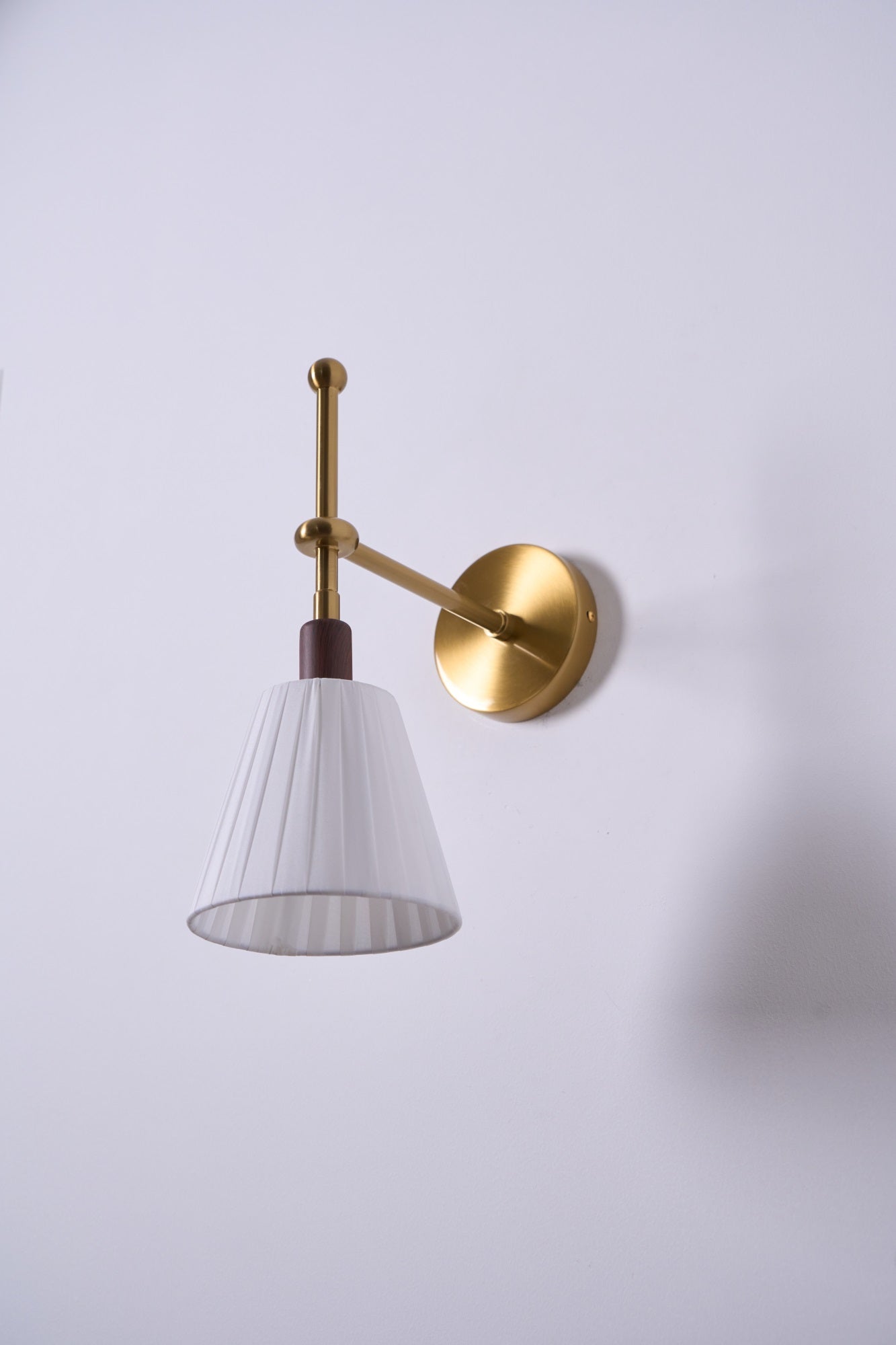 Gairm Wall Lamp Pleated Fabric Brass