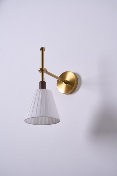 Gairm Wall Lamp Pleated Fabric Brass