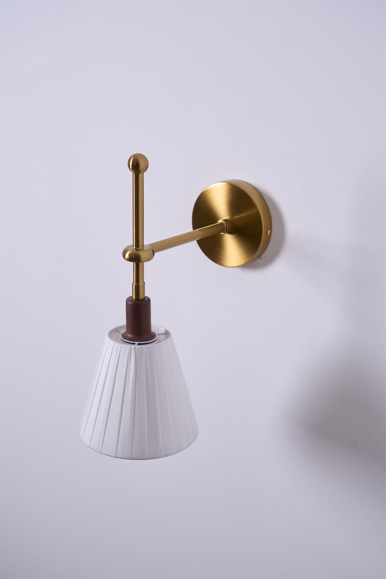 Gairm Wall Lamp Pleated Fabric Brass