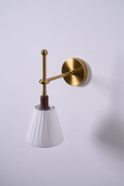 Gairm Wall Lamp Pleated Fabric Brass