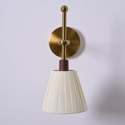 Gairm Wall Lamp Pleated Fabric Brass