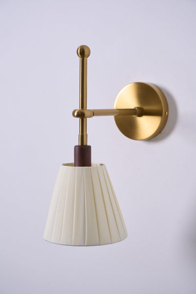 Gairm Wall Lamp Pleated Fabric Brass