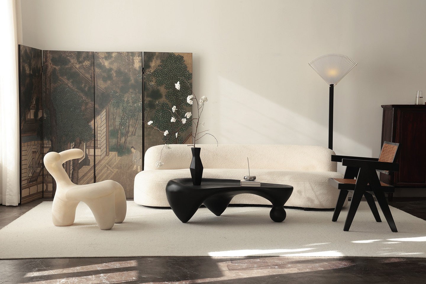 Pleated Fan Floor Lamp