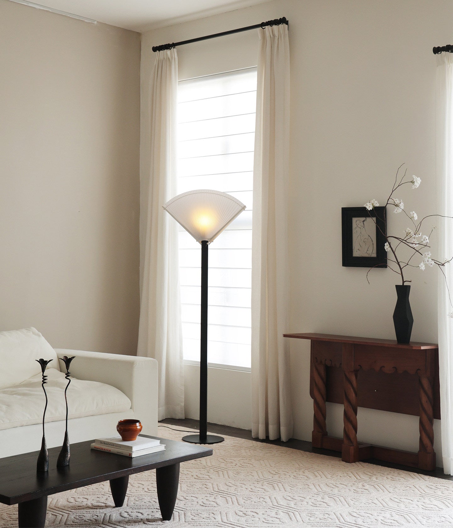 Pleated Fan Floor Lamp