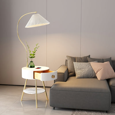 Yase Wood Marble Floor Light