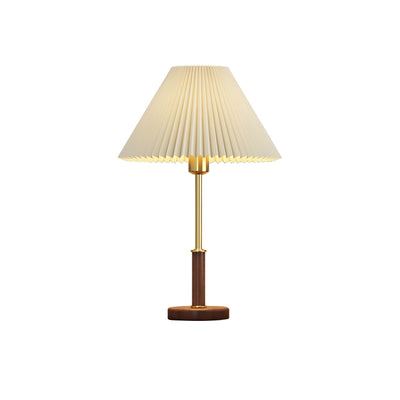 Fiora Pleated Walnut Table Lamp