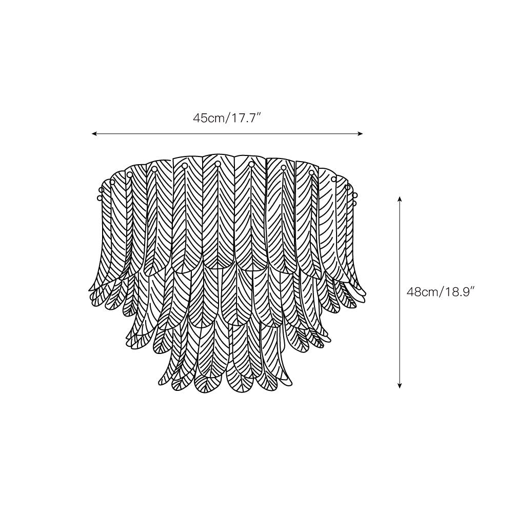 Lindenwick Glass Flush Mount Ceiling Light