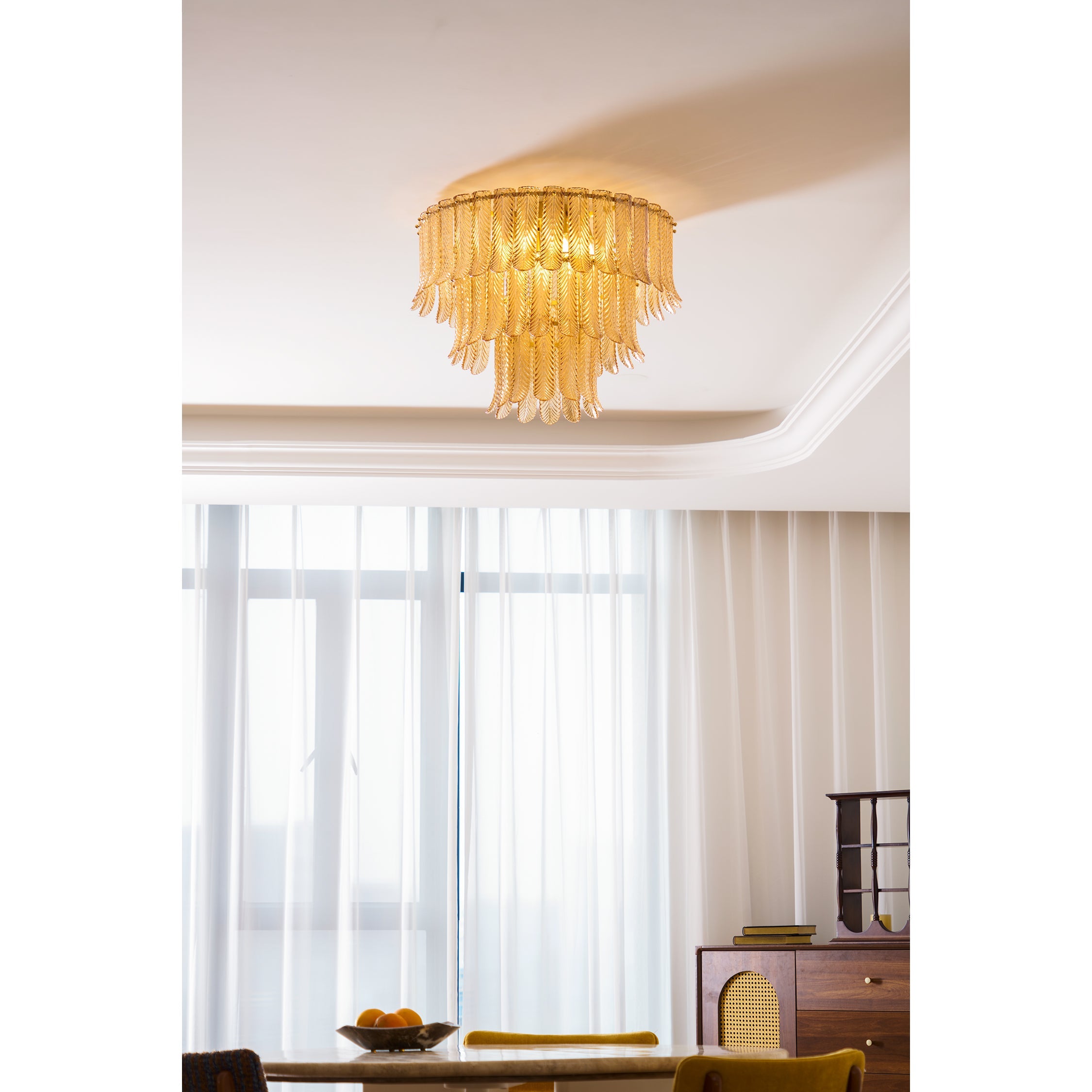 Lindenwick Glass Flush Mount Ceiling Light