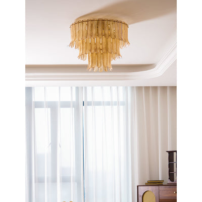 Lindenwick Glass Flush Mount Ceiling Light