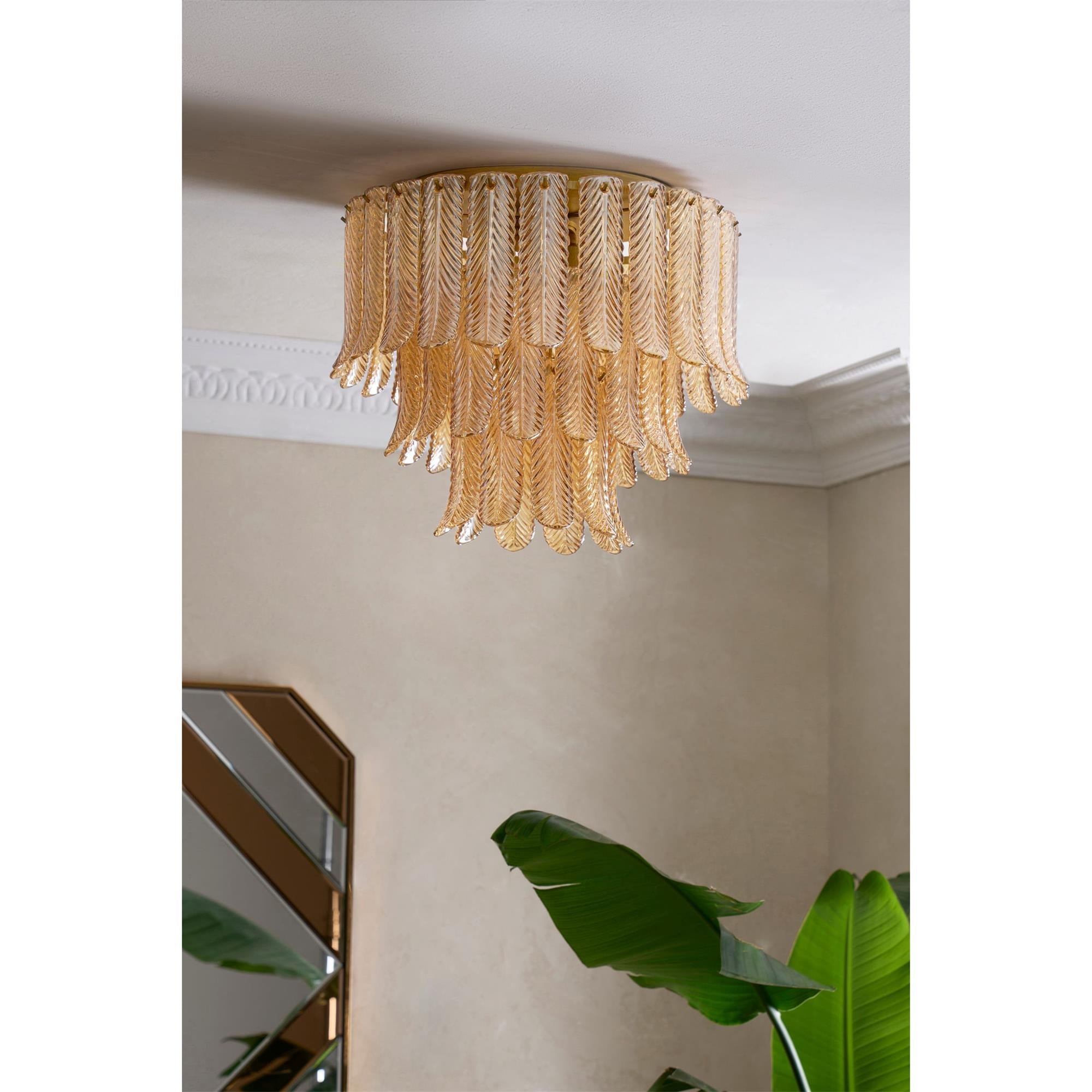 Lindenwick Glass Flush Mount Ceiling Light