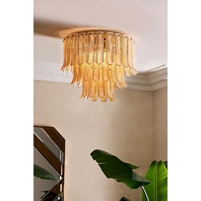Lindenwick Glass Flush Mount Ceiling Light